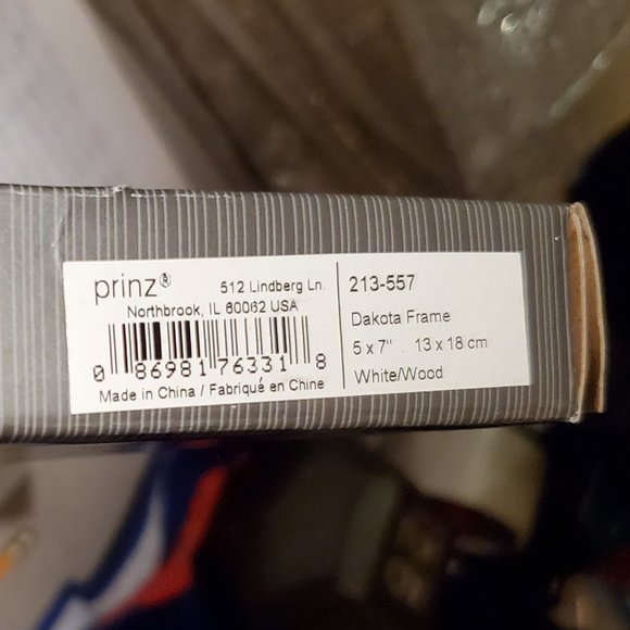 Prinz Dakota White Wood 5"x7" Photo Frame #213-557, New in Box - Picture 4 of 4